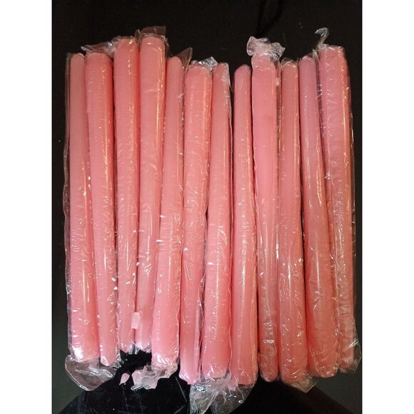 Box of 12 Laskey Dripless Taper Candles 9 1/2" Classic Pink - Picture 2 of 7